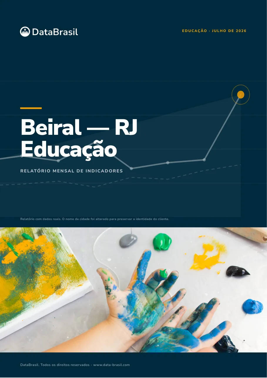 Capa do relatório mensal de Educação de Beiral-MG